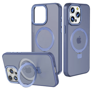 Case For iPhone 15 Pro Max (6.7") Orbit Frosted Compatible with Magsafe Collection 2.0 Matte Protective With Magnetic Kickstand And Raised Camera Protection - Frosted Midnight Blue