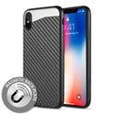 Apple iPhone XS Max Case Rugged Drop-proof Metallic TPU with Carbon Fiber Finish - Black