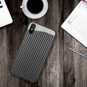 Apple iPhone XS Max Case Rugged Drop-Proof Metallic TPU with Carbon Fiber Finish - Black