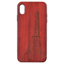Case for Apple iPhone XS Max The Timber Real Wood Series Fusion TPU with Dark Rose Wood Trim - Bonjour Paris
