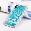 Case for Apple iPhone XS Max Luxmo Premium Waterfall Series Fusion Liquid Sparkling Flowing Sand - Oh Deer