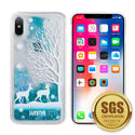 Case for Apple iPhone XS Max Luxmo Premium Waterfall Series Fusion Liquid Sparkling Flowing Sand - Oh Deer
