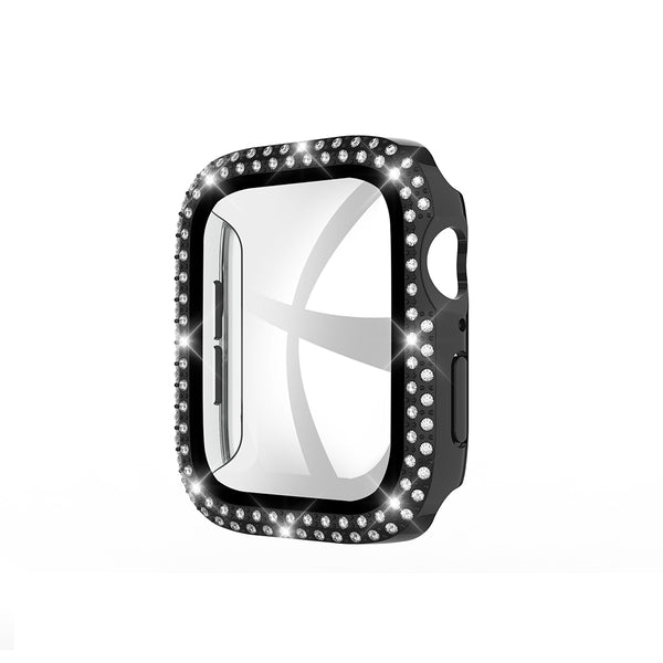 Case for Apple Watch 41mm with Full Double Edge Diamond and Full Protection - Black
