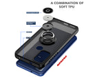 Case for Moto G Play 2023 Frosted 2 Tone PC Camera Lens Protector Ring - Black Case with Black Buttons