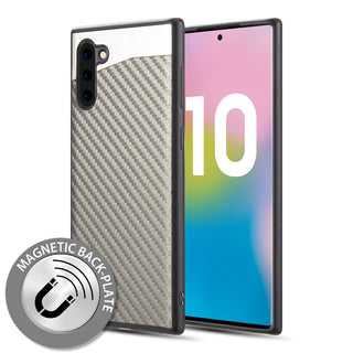 Samsung Galaxy Note 10 Case Rugged Drop-proof Metallic TPU with Carbon Fiber Finish - Grey