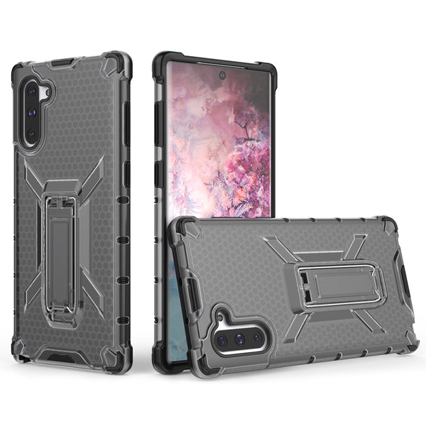 Samsung Galaxy Note 10 Case Rugged Drop-proof Heavy Duty Tinted Clear Impact Absoption Slim Fit with Durable Kickstand - Smoke