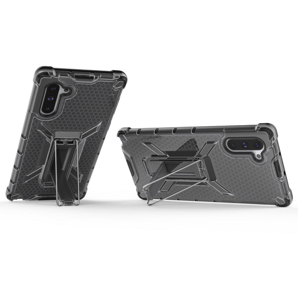 Samsung Galaxy Note 10 Case Rugged Drop-Proof Heavy Duty Tinted Clear Impact Absoption Slim Fit with Durable Kickstand - Smoke