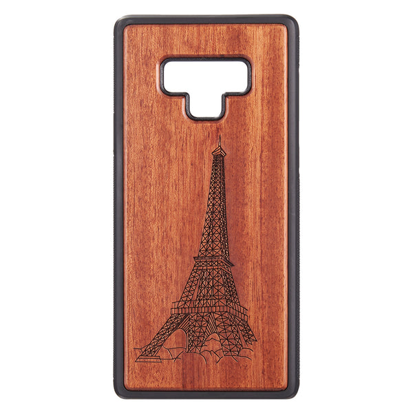 Samsung Galaxy Note 9 Case Rugged Drop-Proof TPU with Dark Rose Wood Trim - Bonjour Paris