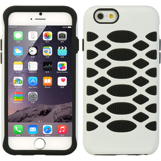 Apple iPhone 6, iPhone 6S Case Rugged Drop-proof Tough Rubber "Beehive" Skin Black + White
