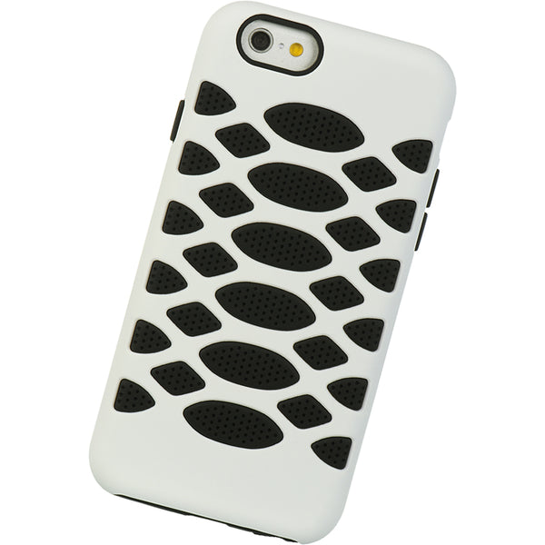 Apple iPhone 6, iPhone 6S Case Rugged Drop-Proof Tough Rubber "Beehive" Skin Black + White