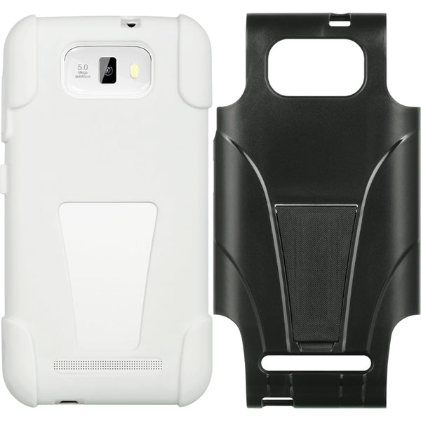 Blu Studio 5.5 Case Rugged Drop-Proof White Skin + Black Rubber