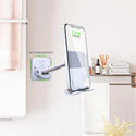 Universal Compact Wall Phone Mount with Strong Adhesive and Fully Retractable - White