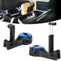 Universal Lightweight Rear Seat Headrest Phone Holder Car Mount with Hanger Hook - Silver