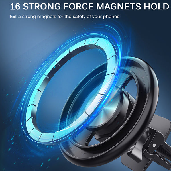 Stronghold MagSafe Compatible Magnetic Air Vent Car Mount Holder - Black
