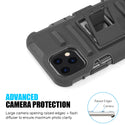 Apple iPhone 12 Pro Max Case Rugged Drop-Proof Black with H-Style Stand Kickstand