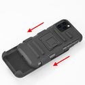 Apple iPhone 12 Pro Max Case Rugged Drop-Proof Black with H-Style Stand Kickstand