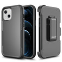 Apple iPhone 13 Case Rugged Drop-Proof Heavy Duty TPU with Extra Impact Absorption Corner Protection & Rotatable Holster Clip - Black / Black