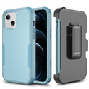 Apple iPhone 13 Case Rugged Drop-Proof Hard Shell with Clip-On Holster - Blue / Black