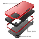 Apple iPhone 13 Case Rugged Drop-Proof Heavy Duty TPU with Extra Impact Absorption Corner Protection & Rotatable Holster Clip - Red / Black