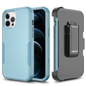 Apple iPhone 13 Pro Case Rugged Drop-Proof Heavy Duty TPU with Extra Impact Absorption Corner Protection & Rotatable Holster Clip - Blue / Blue