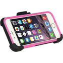 Apple iPhone 6, iPhone 6S Case Rugged Drop-Proof Holster Combo with Stand Kickstand - Black + Hot Pink Skin