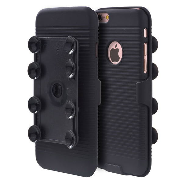 Apple iPhone 6, iPhone 6S Case Rugged Drop-proof Octopus Suction Holster Combo - Black