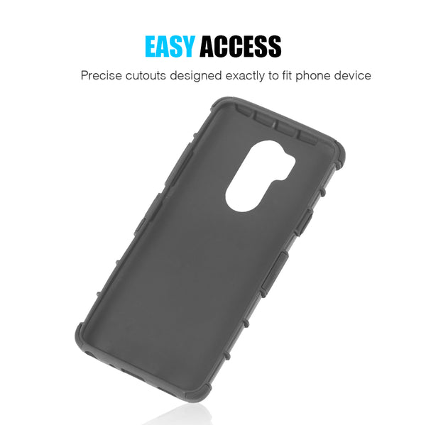 LG G7 ThinQ Case Rugged Drop-Proof Black with H-Style Stand Kickstand