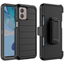 Case for Moto G 5G 2023 Marshall Series PC + TPU Hybrid Dual Protective with Rotatable Holster Combo Clip - Black