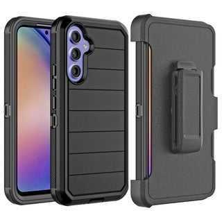 Case for Samsung Galaxy A54 5G Marshall Series PC + TPU Hybrid Dual Protective with Rotatable Holster Combo Clip - Black