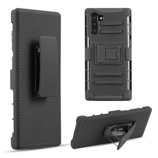 Samsung Galaxy Note 10 Case Rugged Drop-proof Black with H Style Stand Kickstand