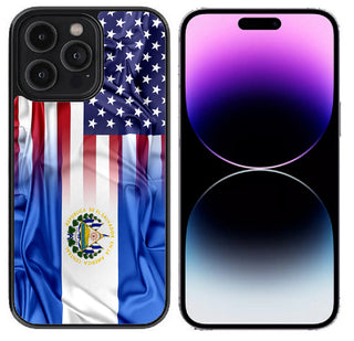 Case For iPhone 13 (6.1"), iPhone 14 (6.1") High Resolution Custom Design Print - American El Salvador Flag