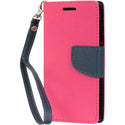 Alcatel One Touch Pop Astro Case Rugged Drop-Proof Diary Wallet Hot Pink + Navy Blue