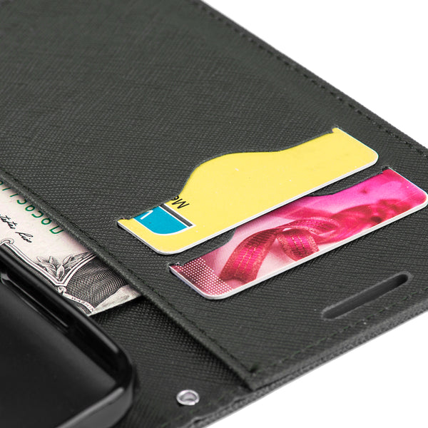 Google Pixel Case Rugged Drop-Proof Diary Wallet - Black