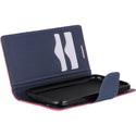 Huawei Ascend G610 Case Rugged Drop-Proof Diary Wallet - Hot Pink + Navy Blue