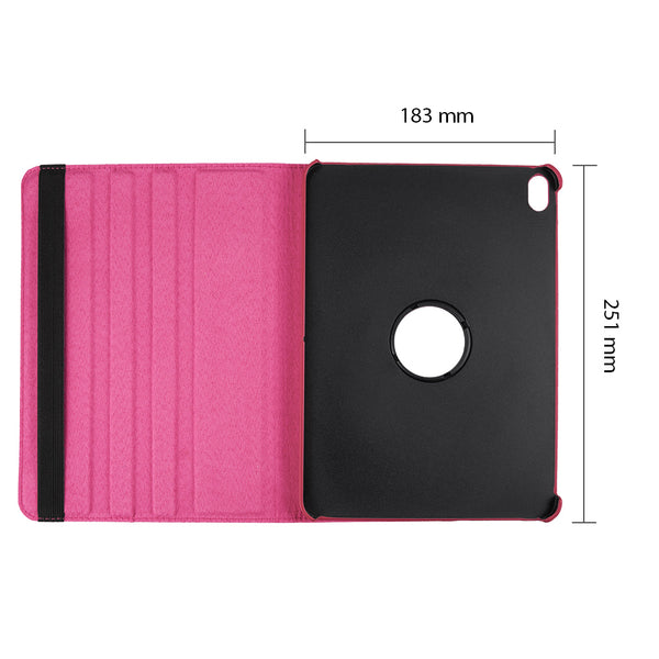 Apple iPad Pro 11 Case Rugged Drop-Proof Tablet Folio Cover with Rotating Stand Kickstand - Hot Pink
