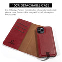 Case for Apple iPhone 12 Mini (5.4) The Luxury Gentleman Magnetic Flip Leather Wallet - Red