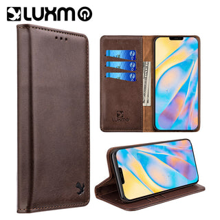 Case for Apple iPhone 12 Pro Max (6.7) The Luxury Gentleman Magnetic Flip Leather Wallet - Brown