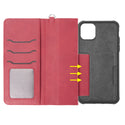 Apple iPhone 13 Case Rugged Drop-Proof PU Leather Wallet with Flip Screen Cover & Card Slots - Red