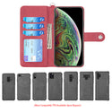 Apple iPhone 13 Case Rugged Drop-Proof PU Leather Wallet with Flip Screen Cover & Card Slots - Red