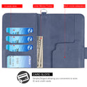 Apple iPhone 13 Pro Case Rugged Drop-Proof PU Leather Wallet with Flip Screen Cover & Card Slots - Blue