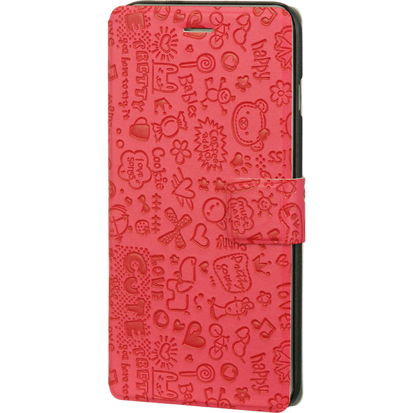Apple iPhone 6, iPhone 6S Case Rugged Drop-Proof Carbon Pouch with Flip Stand Kickstand - Hot Pink