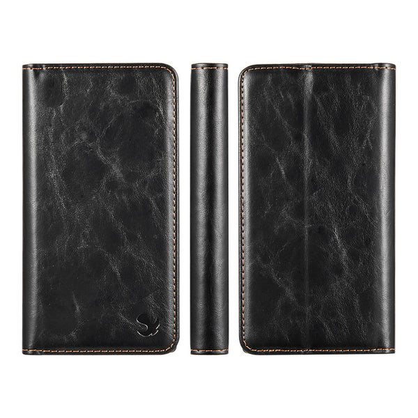 Case for Samsung for Samsung Galaxy A02S The Luxury Gentleman Series 3 Magnetic Flip Leather Wallet TPU+PC - Black