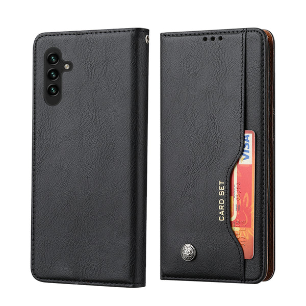 Case for Samsung Galaxy A14 4G / 5G (2023) Essentials Series Leather Wallet Phone with Credit Card Slots - Black
