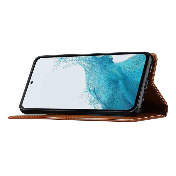 Case for Samsung Galaxy A14 4G / 5G (2023) Essentials Series Leather Wallet Phone with Credit Card Slots - Brown