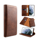 Case for Samsung Galaxy S22 The Luxury Gentleman Magnetic Flip Leather Wallet - Brown
