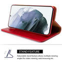 Case for Samsung Galaxy S22 The Luxury Gentleman Magnetic Flip Leather Wallet - Red