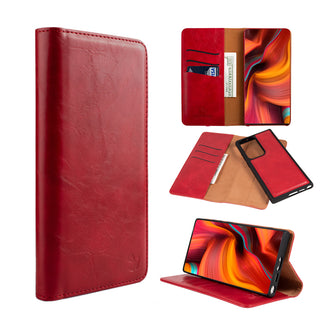 Case for Samsung Galaxy S23 Ultra The Luxury Gentleman Series 4 Magnetic Flip Leather Wallet TPU - Red