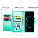 Samsung Galaxy S8 Case Rugged Drop-Proof Wallet Pouch with Card Slots - Teal
