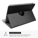 Apple iPad 9, iPad 10 Case Rugged Drop-Proof Slim Folio Cover with Foldable Stand Kickstand & Adjustable Viewing Angles - Black