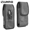 Luxmo Small Size 5 inch 5.75 x 3 x 0.5 Vertical Universal Special Fabric Pouch with Dual Card Slots – Dark Denim Fabric